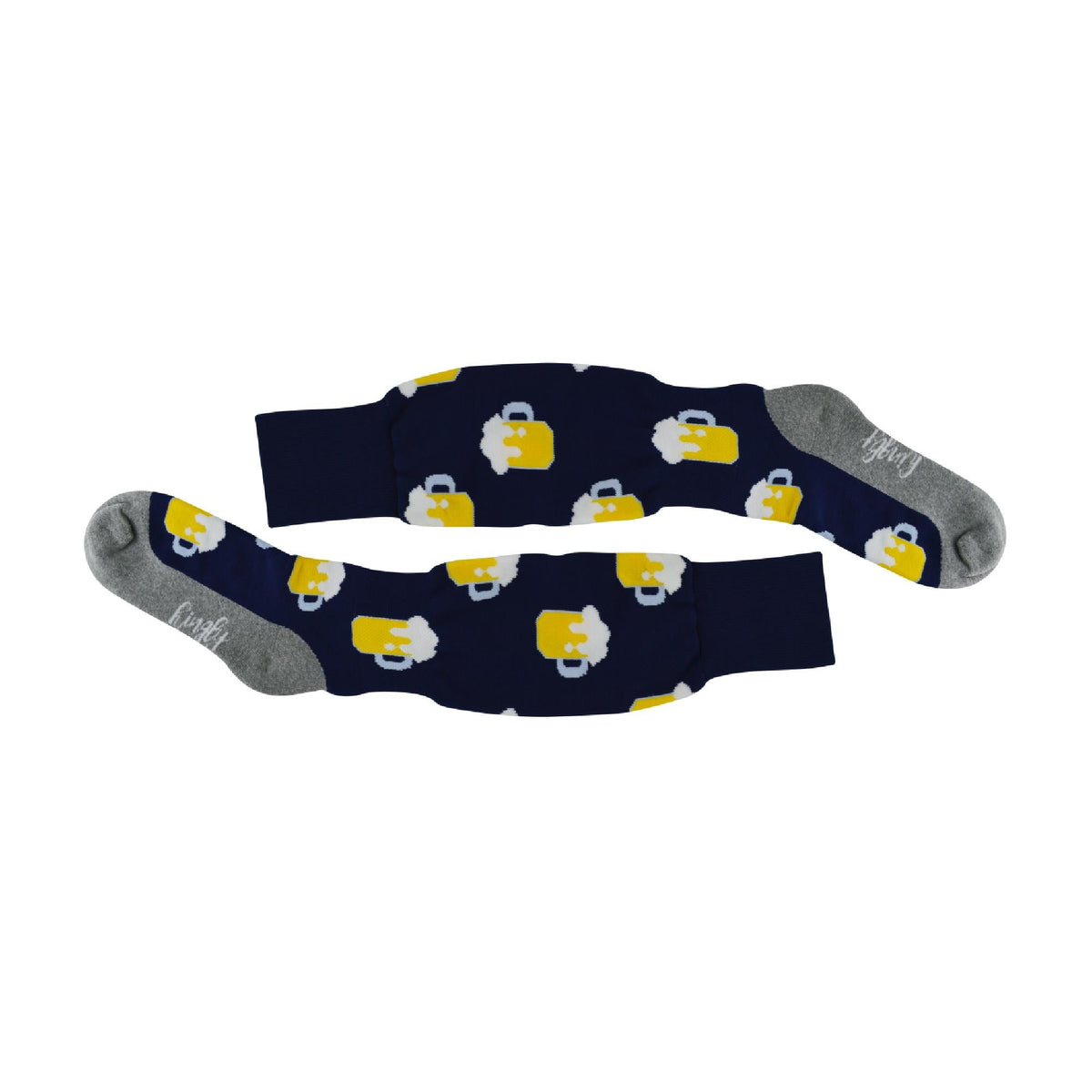 1 Pack Adults Knee High Fun Patterned Hockey Socks - Blue Beer