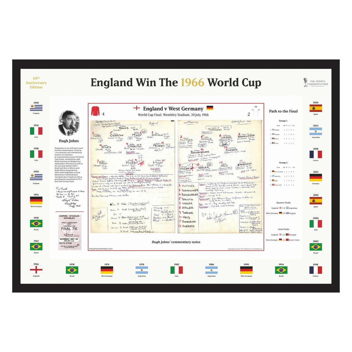 FOOTBALL England v Germany, World Cup Final, Wembley, July 30, 1966. Hugh Johns