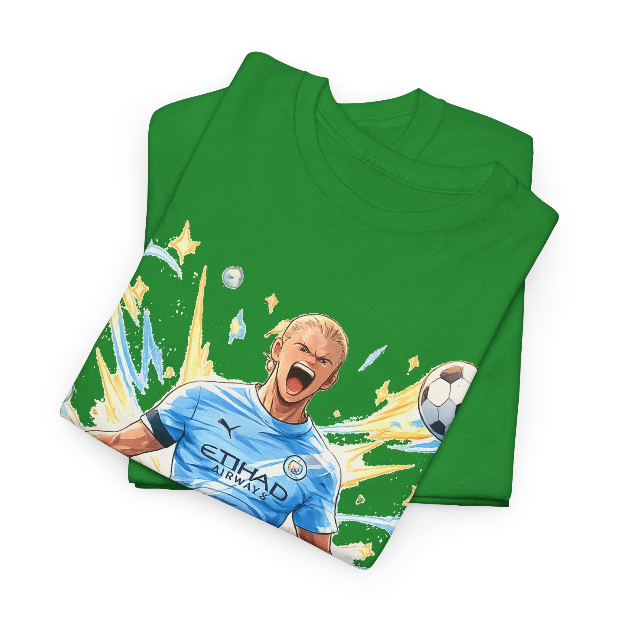 Erling Haaland Anime Fan Tee — Celebratory Football Player Graphic T-Shirt
