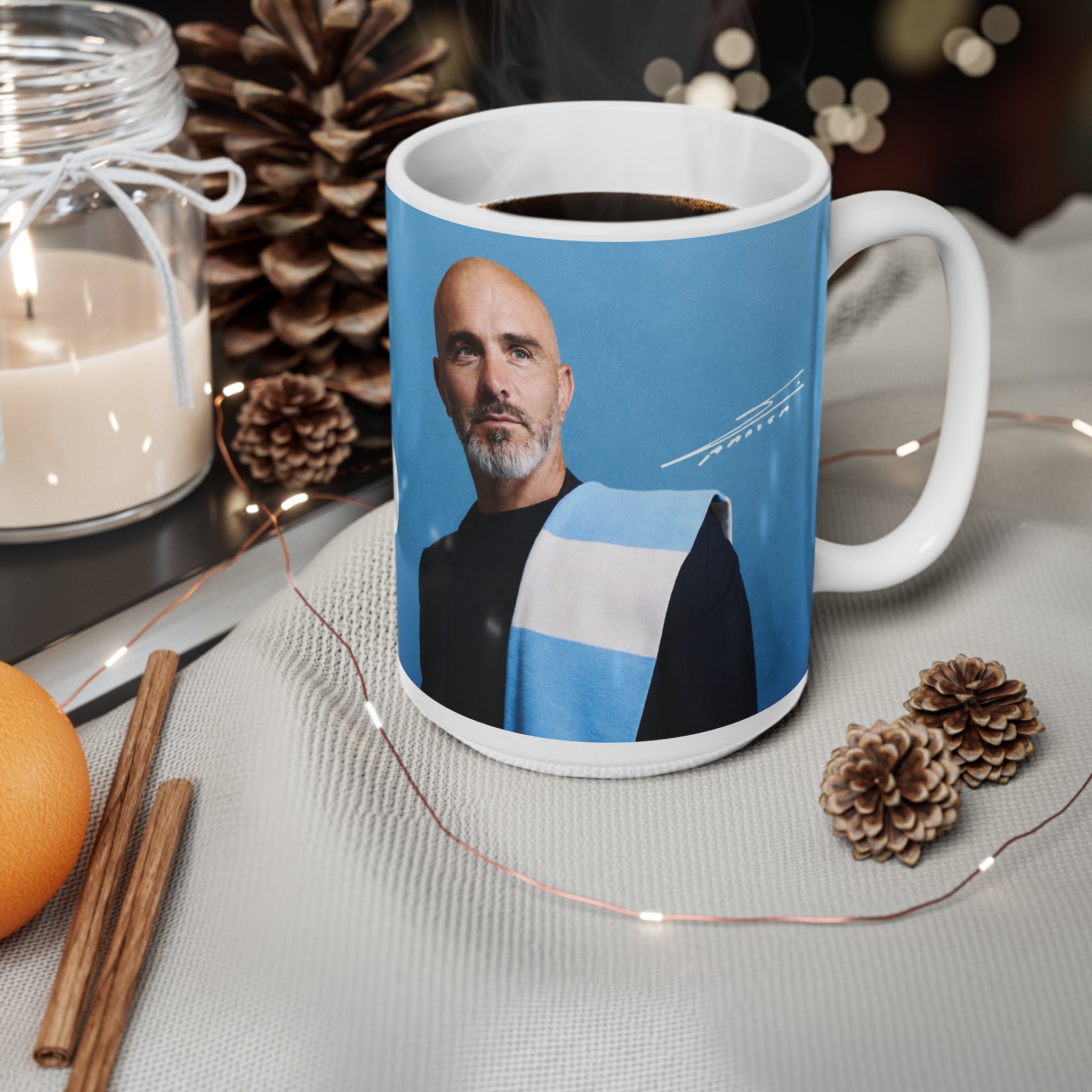 Enzo Maresca Manchester City Welcome Back Coffee Mug — Blue Ceramic 11oz & 15oz