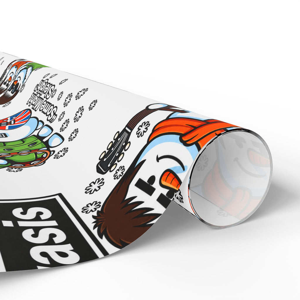Snowasis #Oasis Inspired Holiday Wrapping Paper – Cute Snowman & Snowdog Pattern