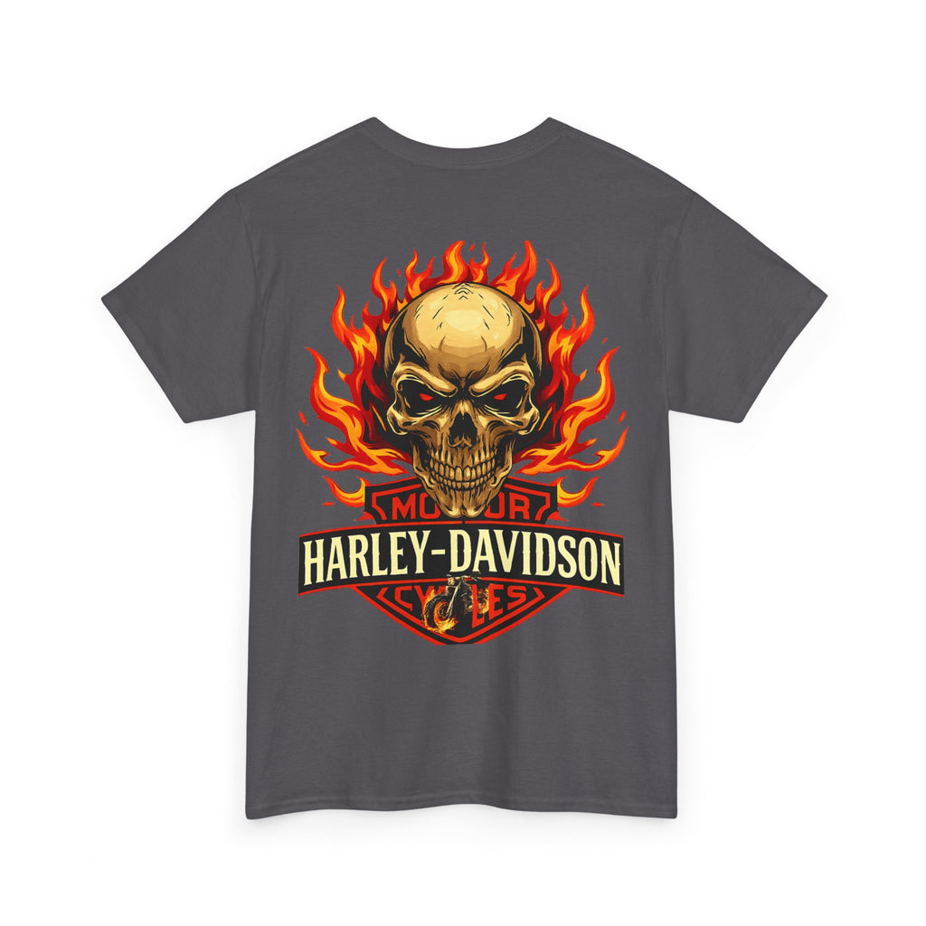 Harley-Davidson Flame Skull Inspired Cotton T-Shirt