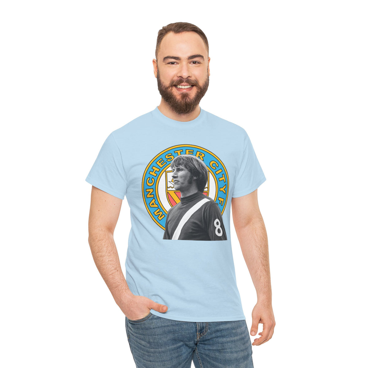 Colin Bell Manchester City Retro Player Portrait Cotton Tee