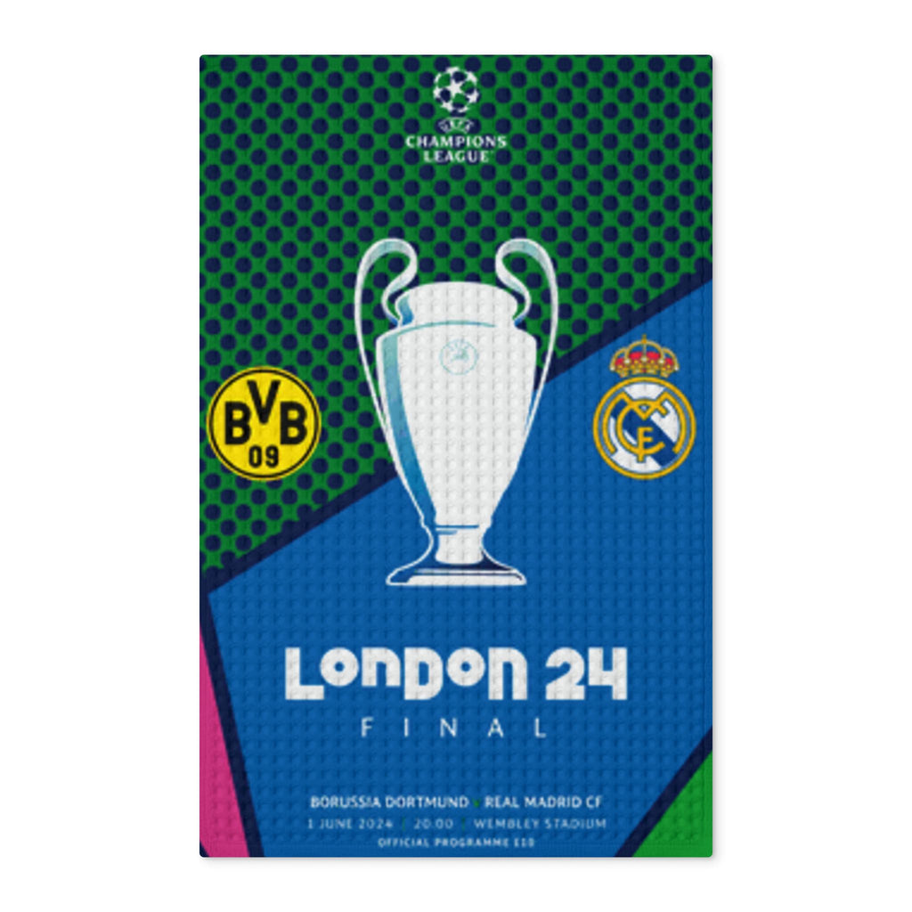 2024 Champions League Final Programme Cover Inspired Waffle Double-Sided Tea Towel