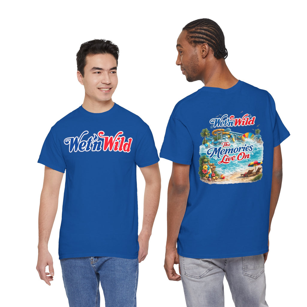 Wet'n Wild Beach Tee — "The Memories Live On" Retro Island Graphic Shirt