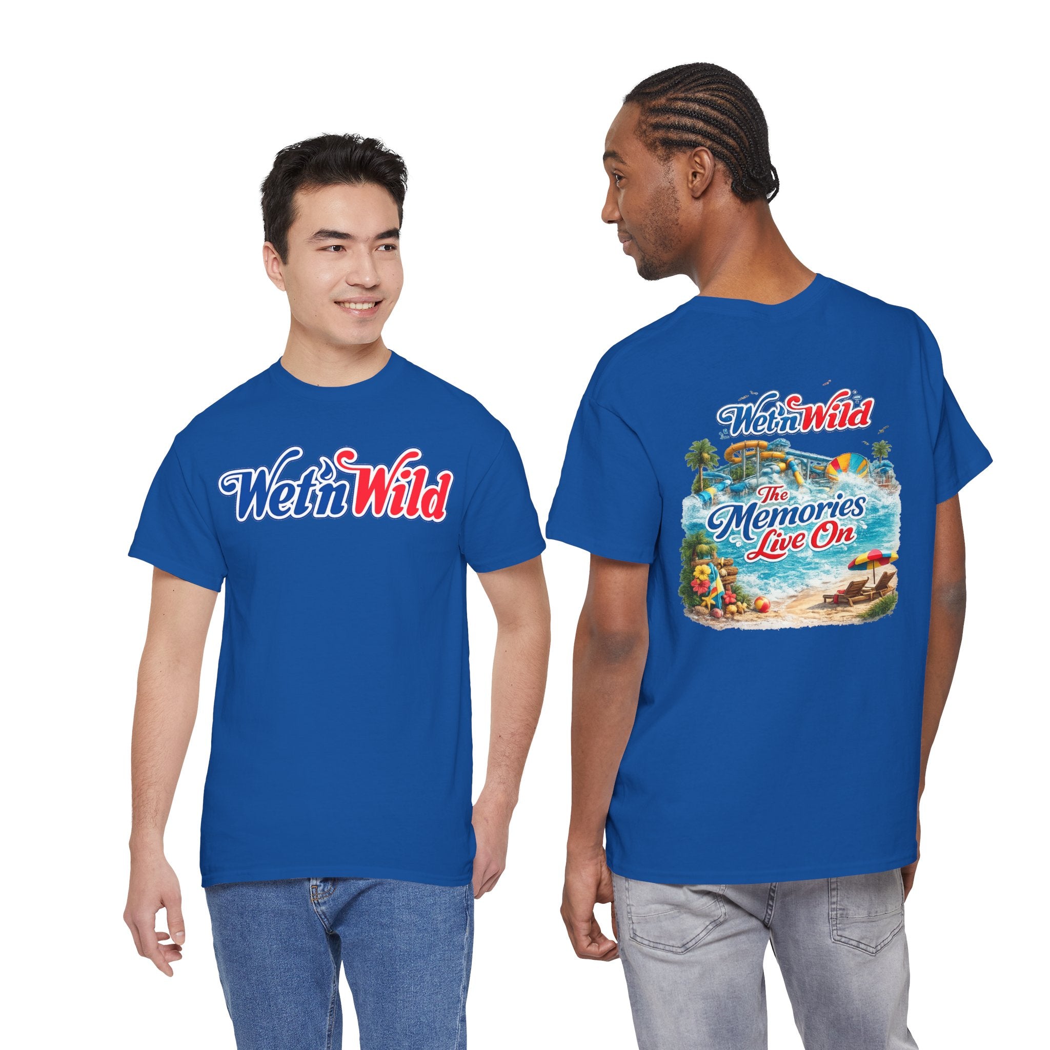 Wet'n Wild Beach Tee — "The Memories Live On" Retro Island Graphic Shirt