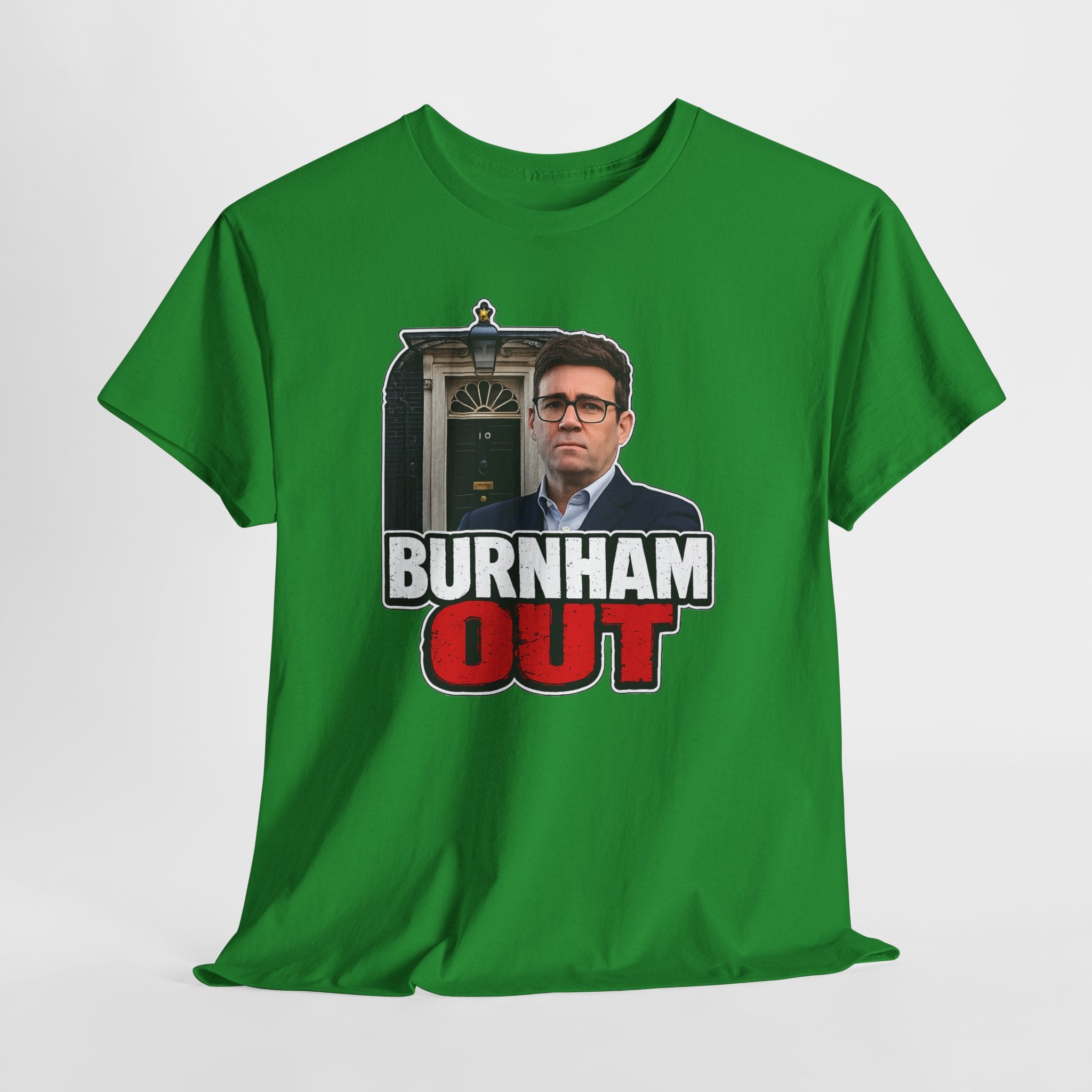 Andy Burnham Out Political Satire T‑Shirt — "Burnham Out" Protest Tee