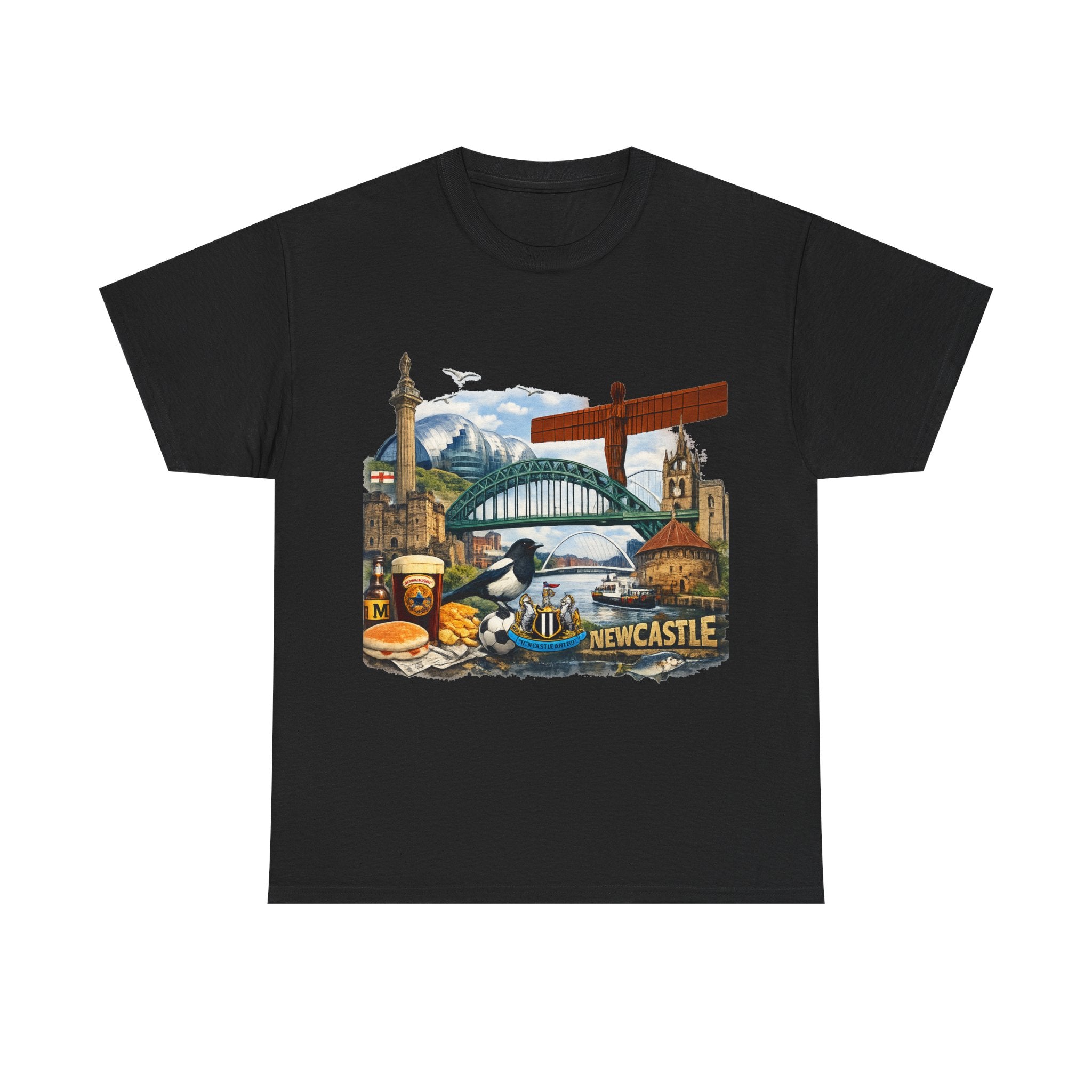 Newcastle Upon Tyne Landmark Tee — Vintage Cityscape T-Shirt