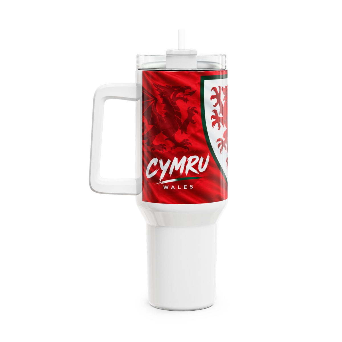Wales Cymru 40oz Travel Tumbler – Red Dragon Crest Insulated Cup