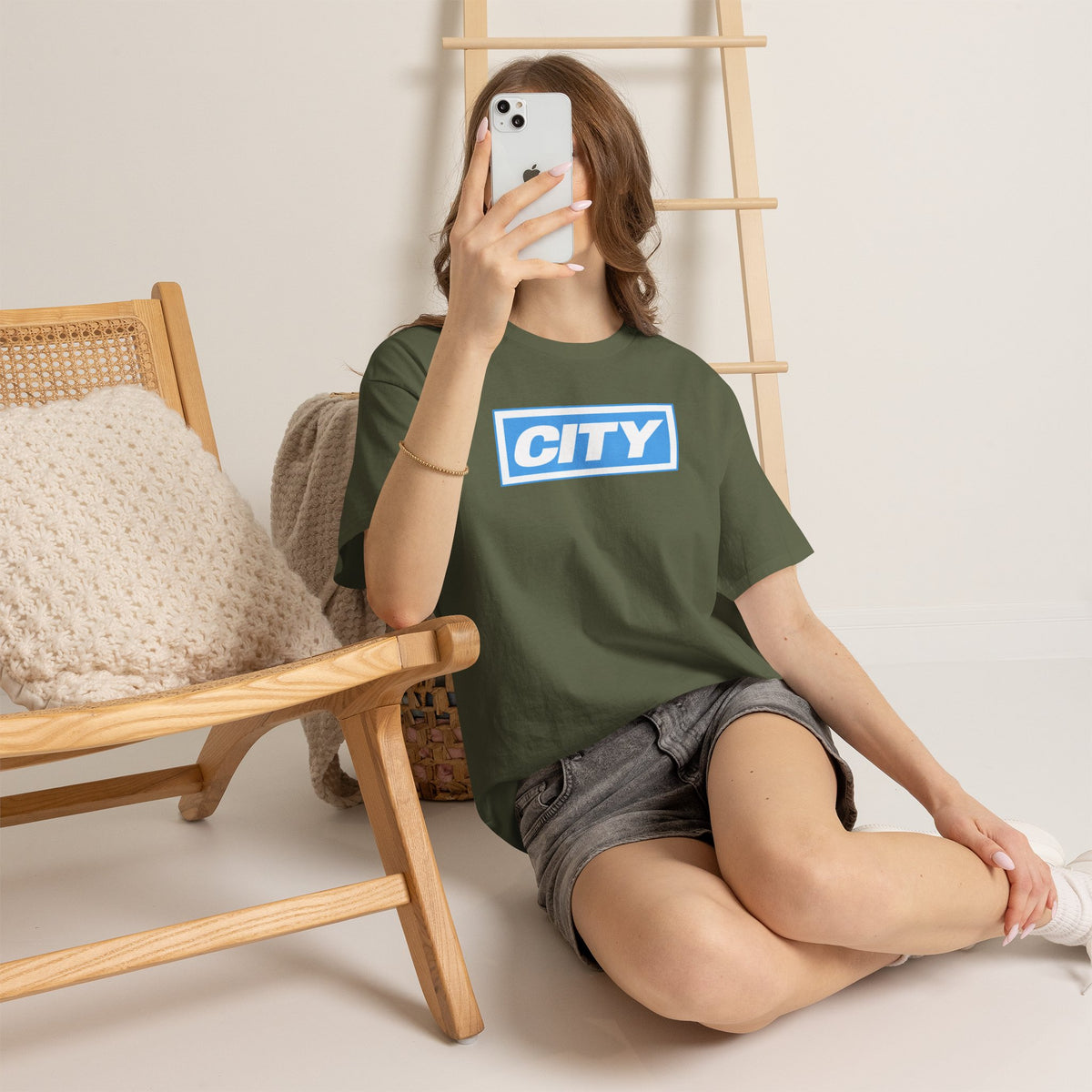 City Logo T-Shirt — Bold Blue Box Graphic Tee