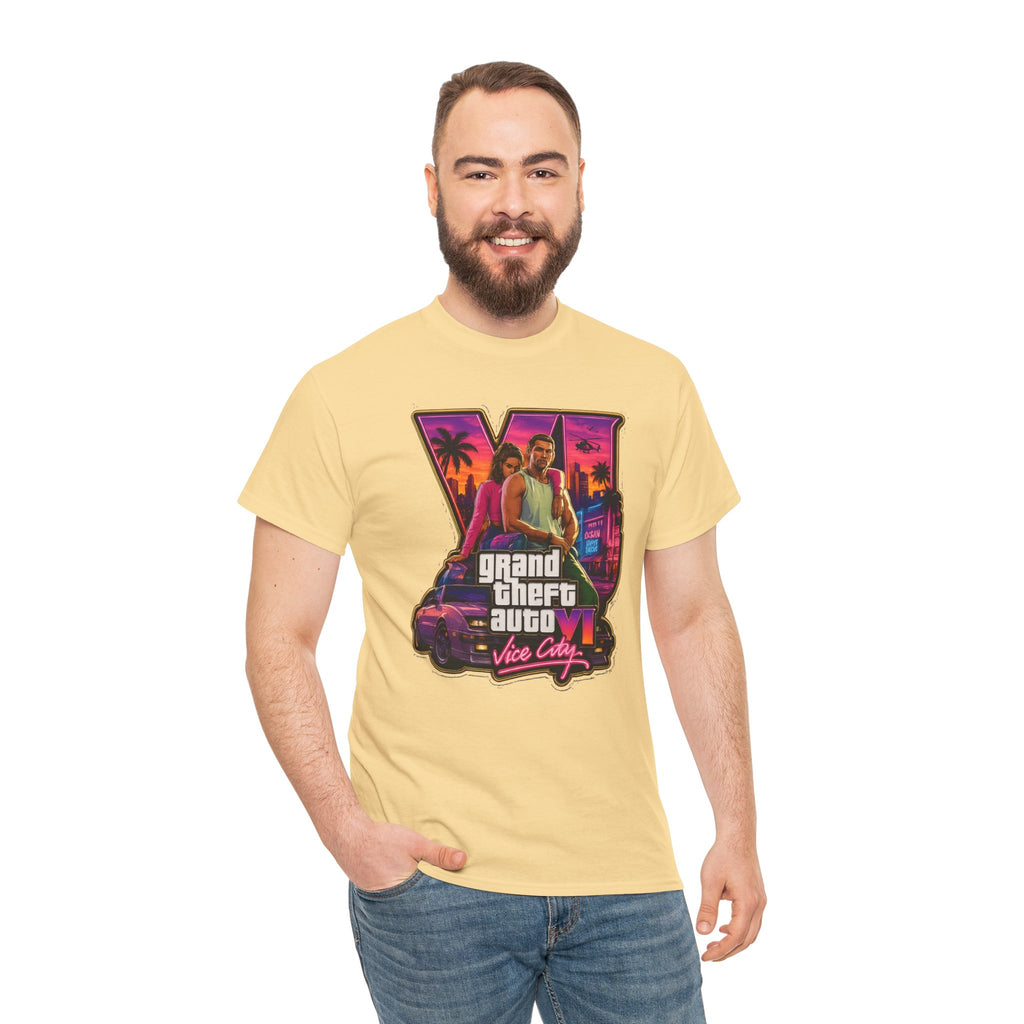 Grand Theft Auto Vice City Retro Logo Tee / Cotton T-Shirt