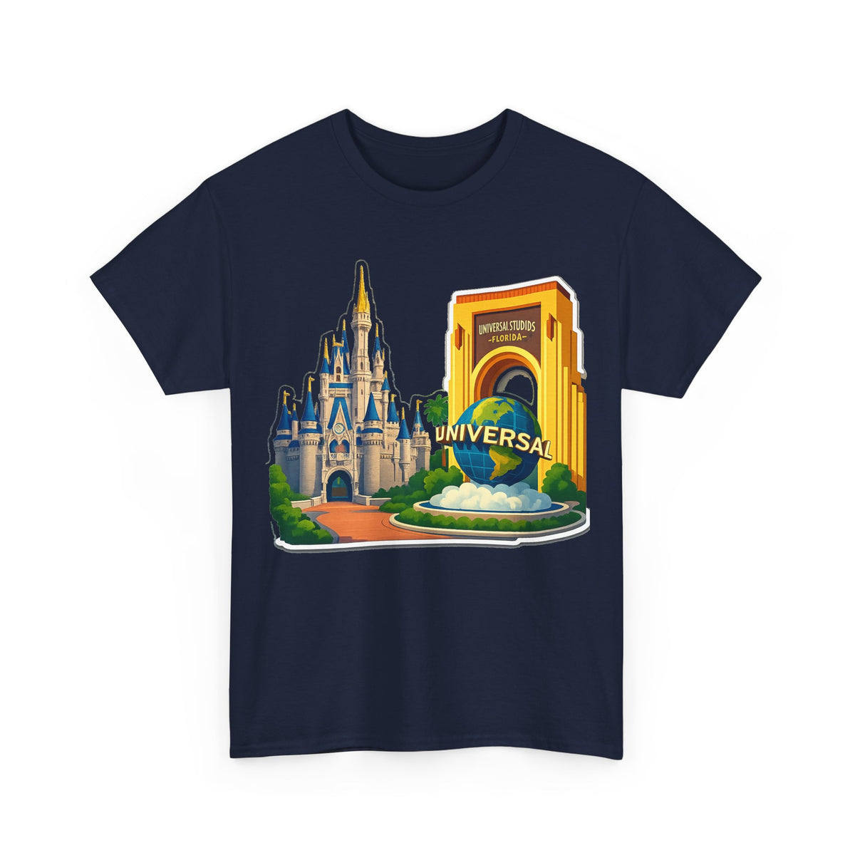 Disney & Universal Orlando Theme Park Travel Souvenir Cotton T-Shirt