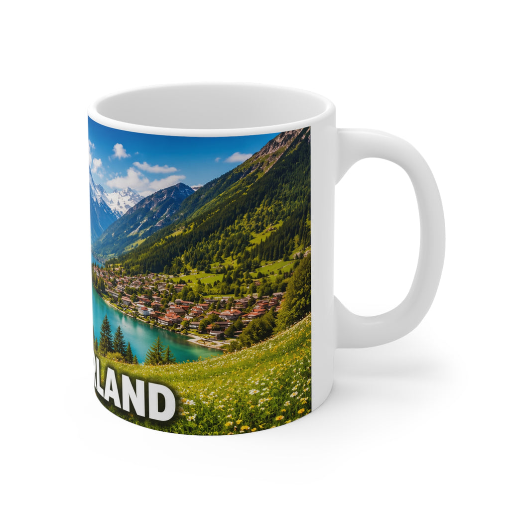 Switzerland Scenic Coffee Mug — Alpine Lake & Chalet 11oz/15oz