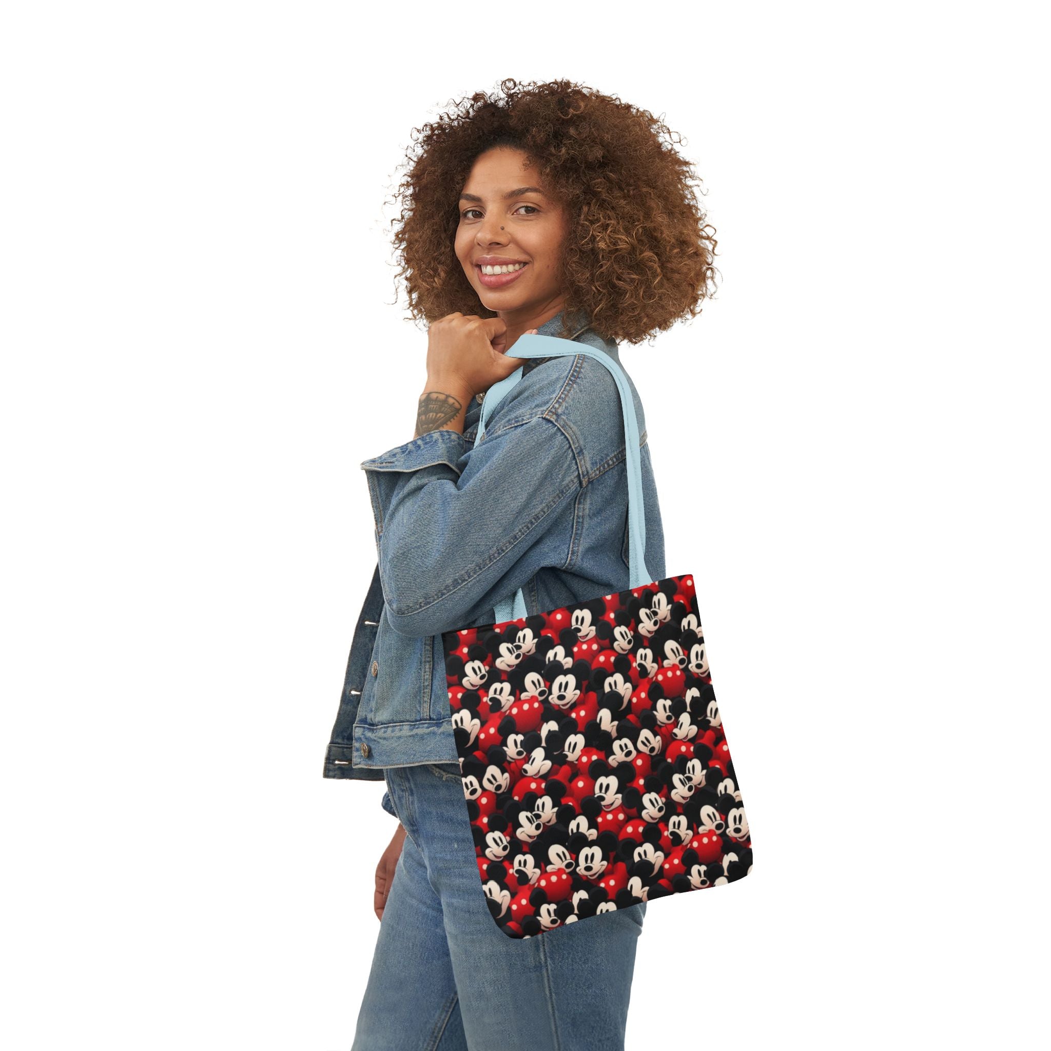 Mickey Mouse Canvas Tote — Retro Cartoon Character Allover Print