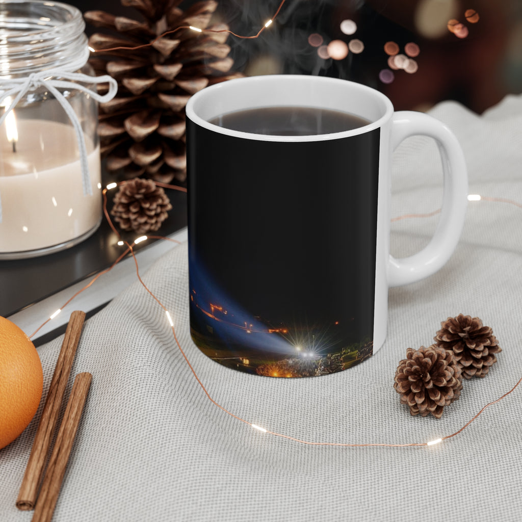 Space Shuttle Night Launch Ceramic Mug — NASA Rocket Coffee Cup (11oz/15oz)