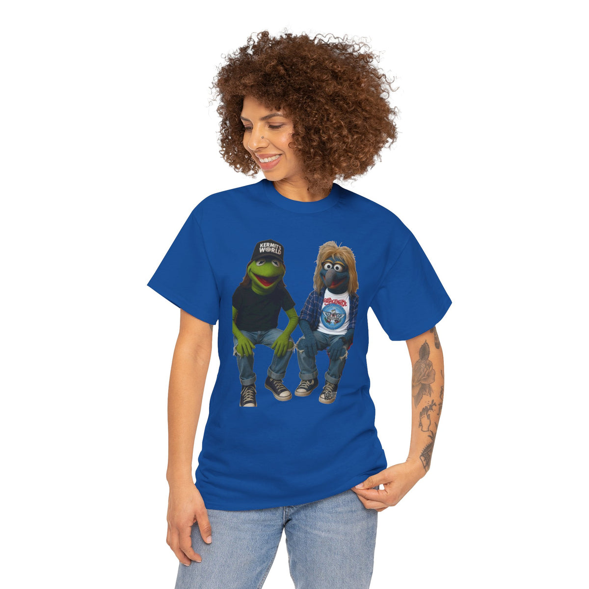 Kermit & Gonzo Waynes World Inspired Character Graphic T-Shirt