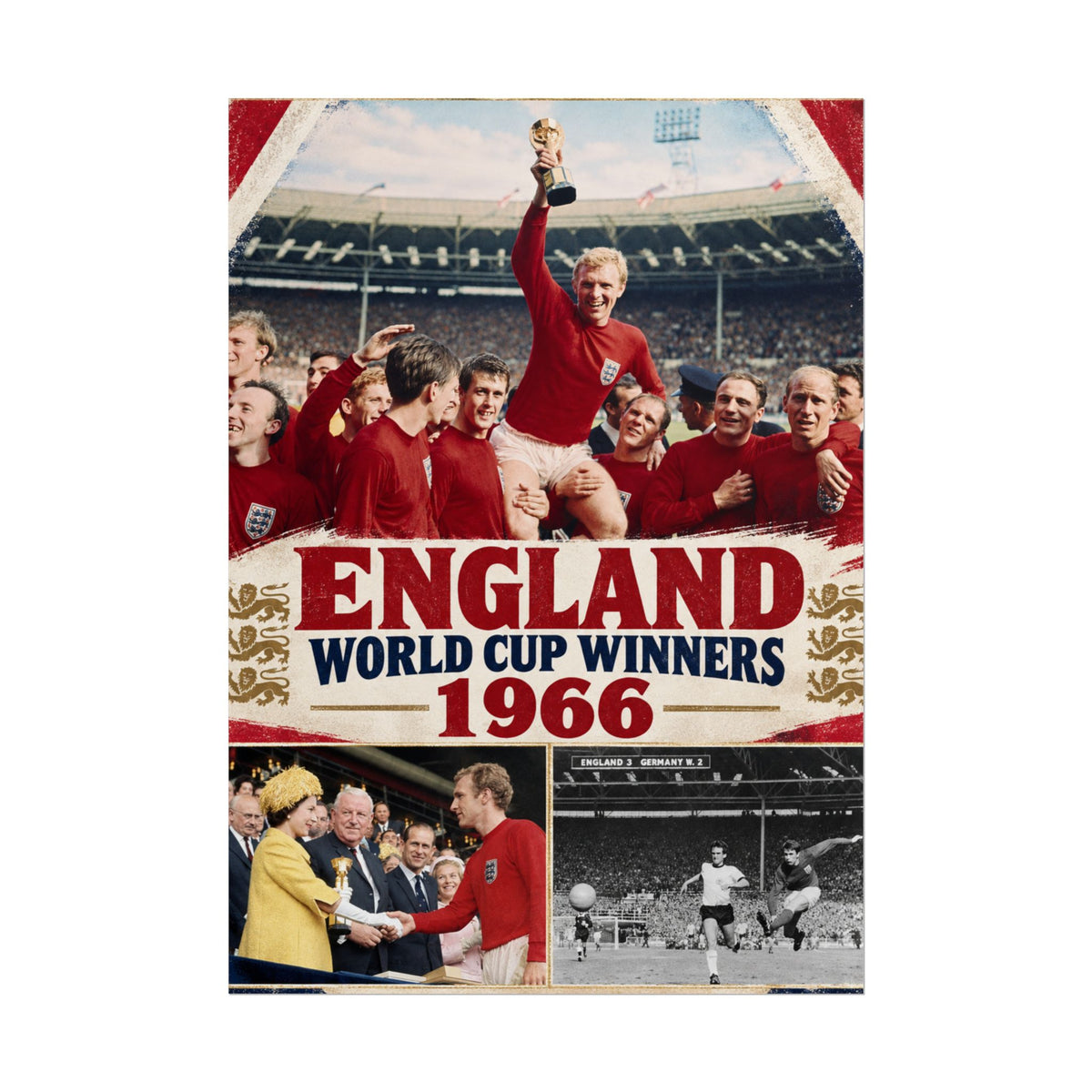 England World Cup Winners 1966 Poster
