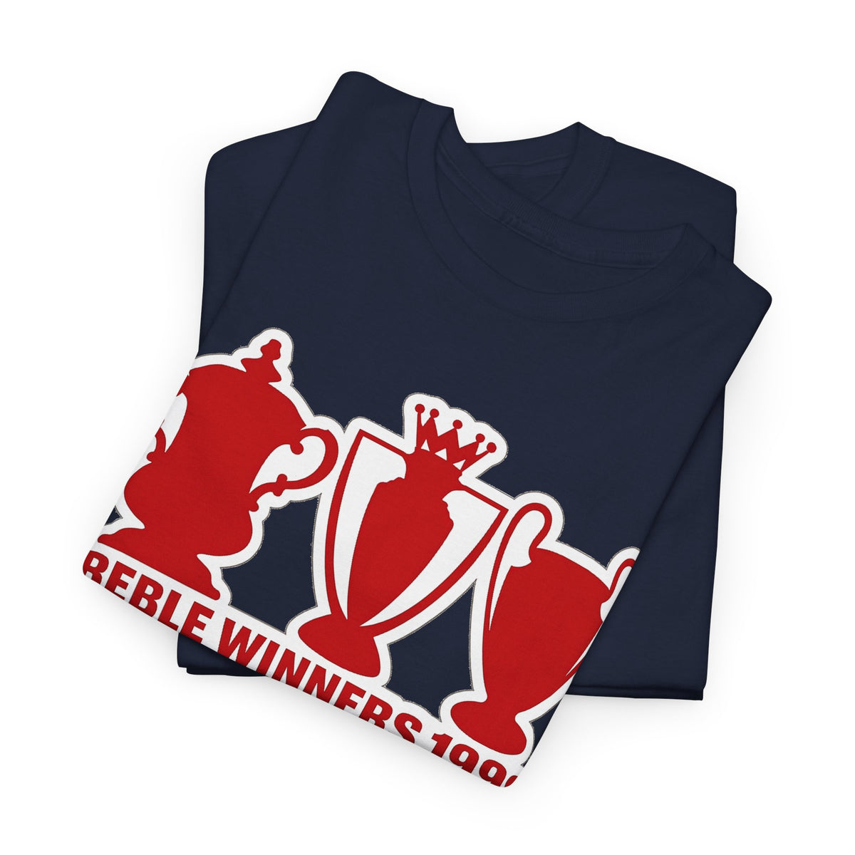 Manchester United Treble Winners 1999 Trophy Graphic Cotton T-Shirt