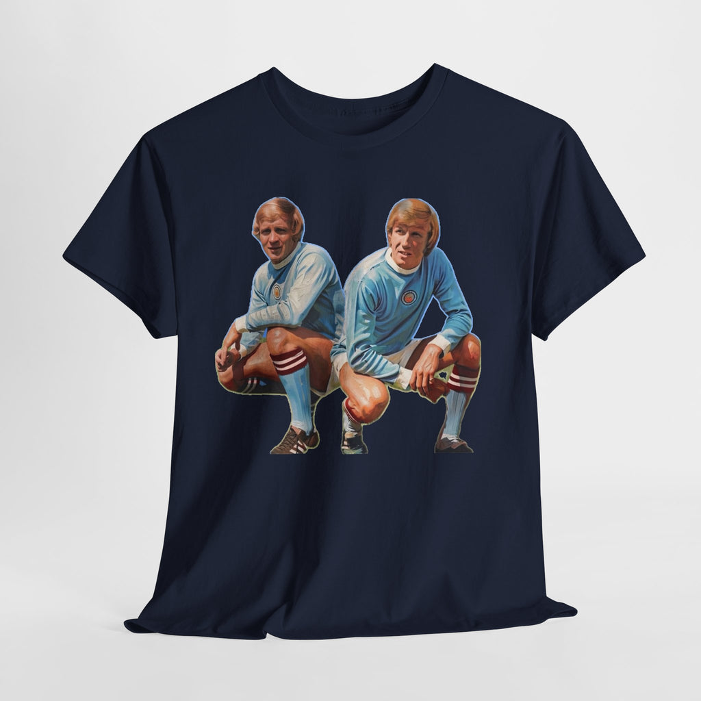 Franny Lee and Colin Bell Manchester City Retro Soccer Players T‑Shirt — Vintage Football Graphic Tee