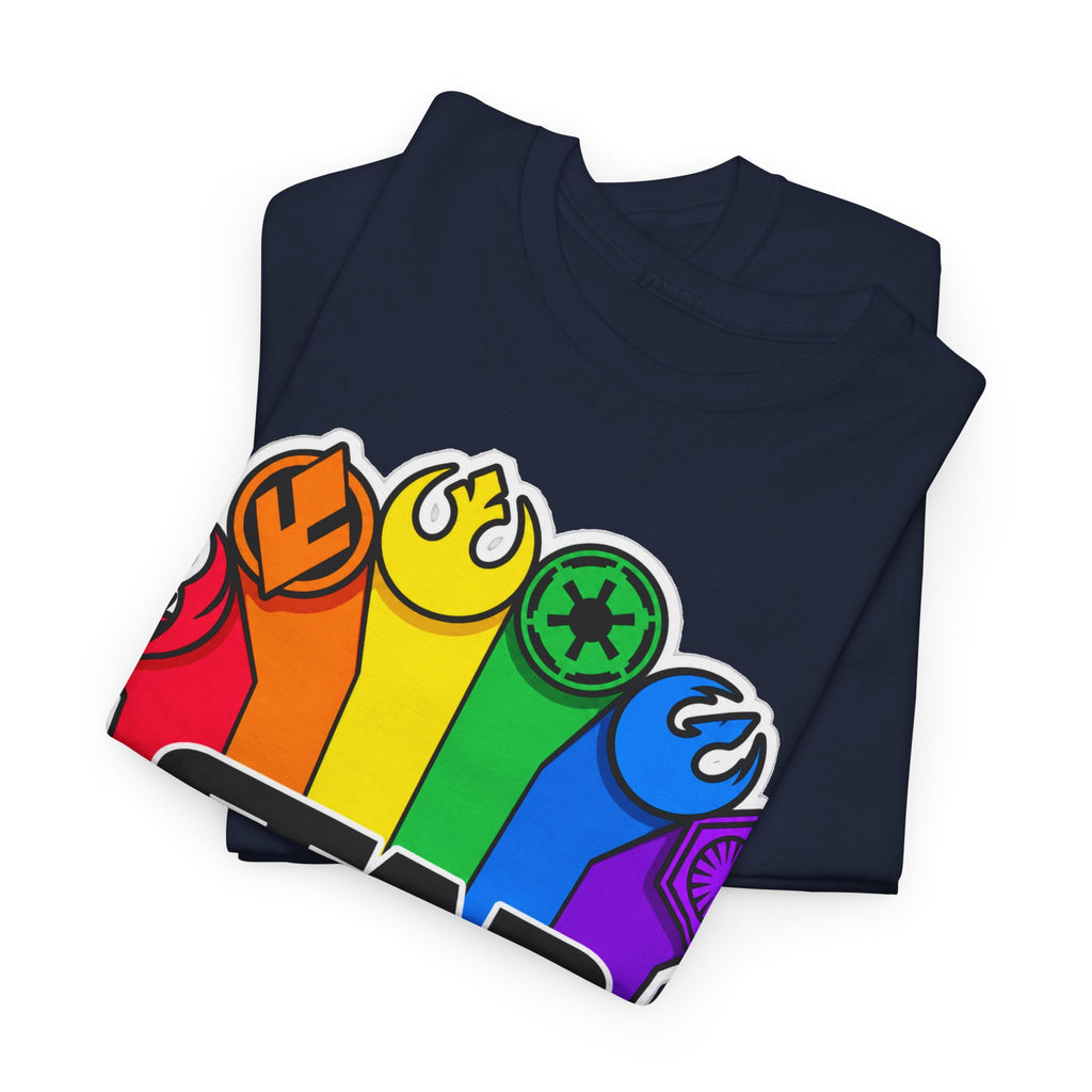 Star Wars Rainbow Emblem Tee — LGBTQ+ Pride Fan Cotton Shirt