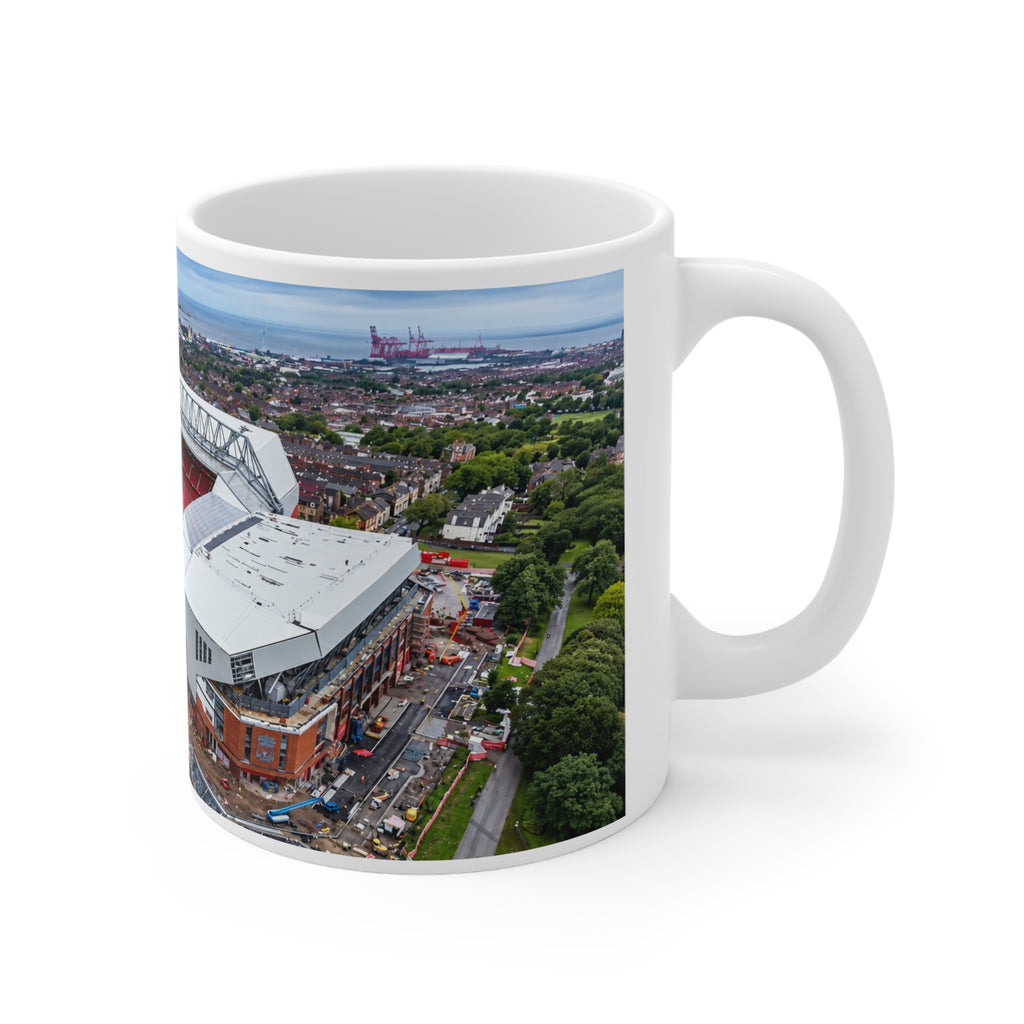 Liverpool's Anfield Stadium Aerial Photo Coffee Mug - Soccer Football Fan Gift, 11oz & 15oz Ceramic