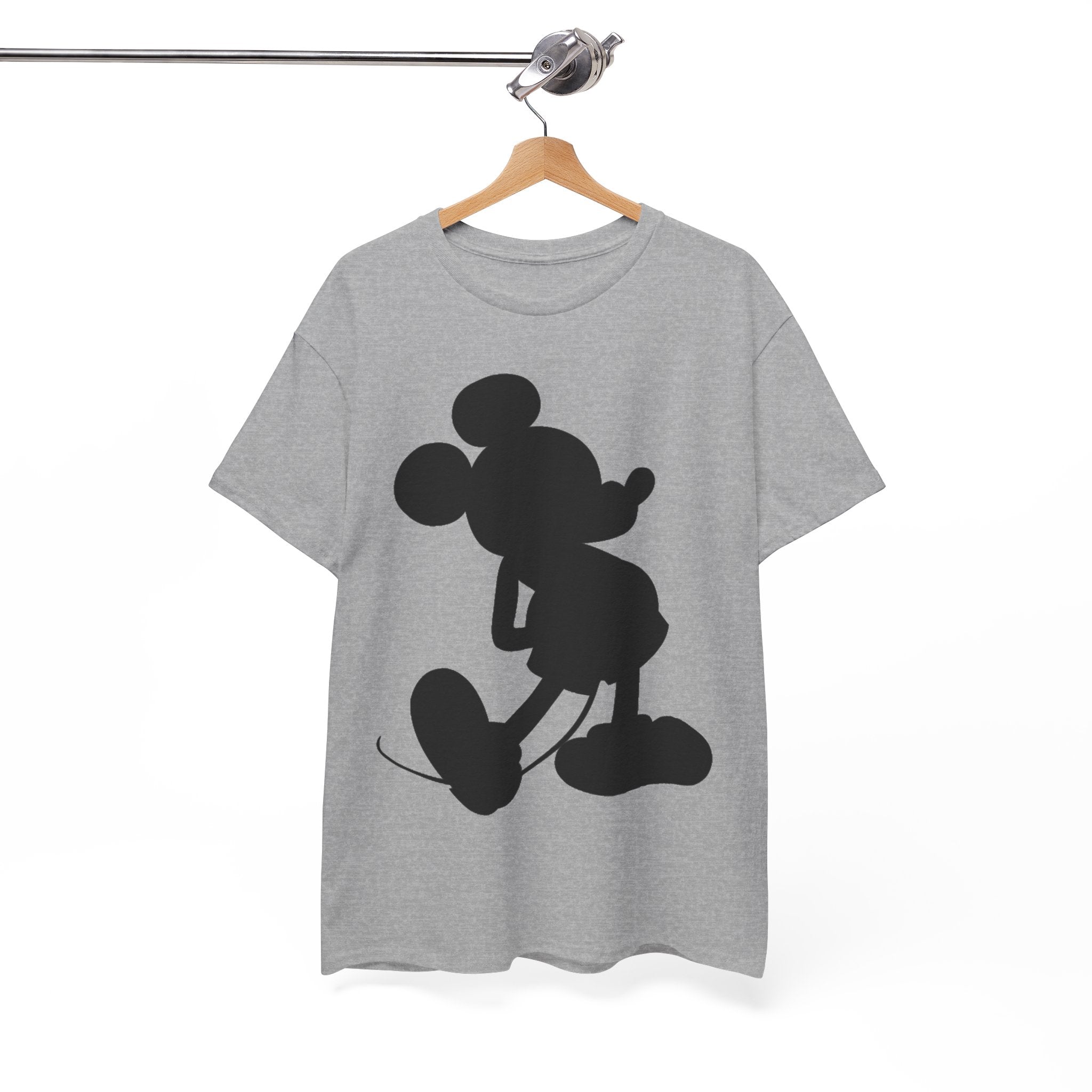Mickey Mouse Silhouette Graphic Tee — Retro Cartoon Shadow T-Shirt