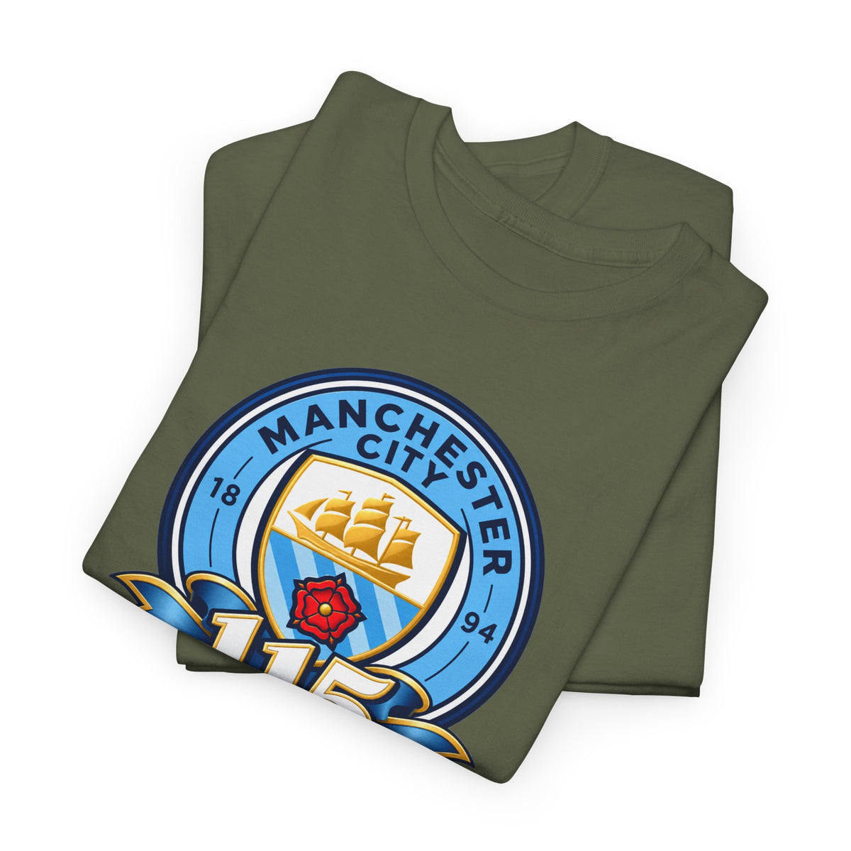Manchester City 115th Crest Inspired Cotton T-Shirt