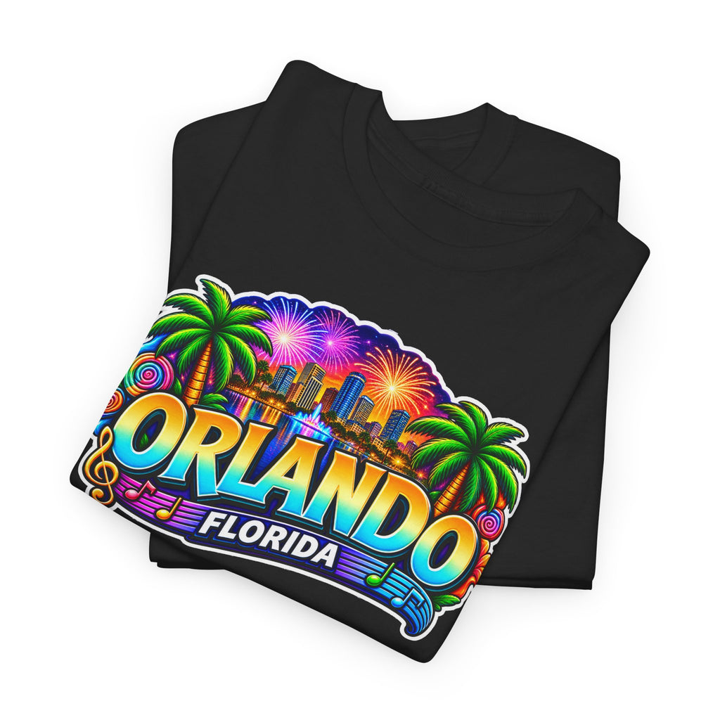 Orlando Florida Retro Sunset Palm Cotton T-Shirt