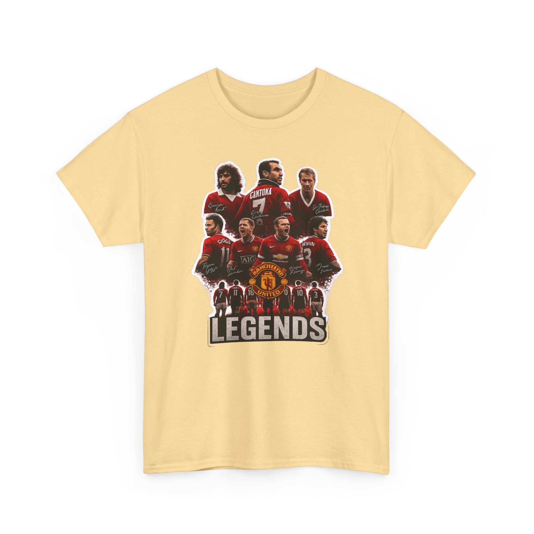 Manchester United Legends Football Team Tee — Retro Manchester United Players Graphic Shirt
