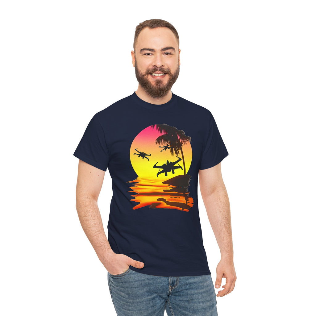 Star Wars X-Ring Sunset Beach Plane T-Shirt
