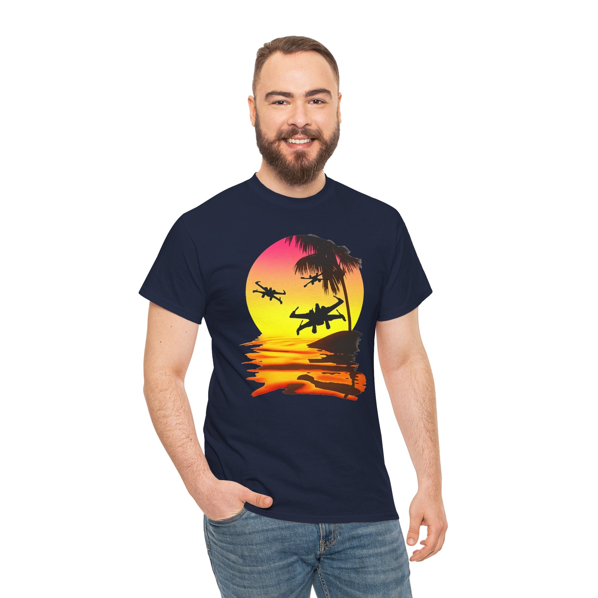 Star Wars X-Ring Sunset Beach Plane T-Shirt