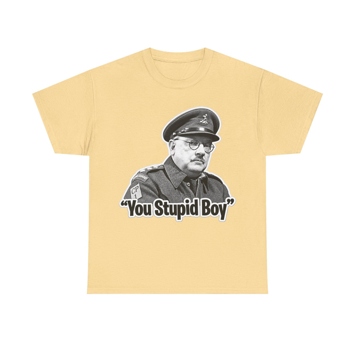 Dads Army Inspired You Stupid Boy T-Shirt — Vintage Cop Illustration Funny Graphic Tee