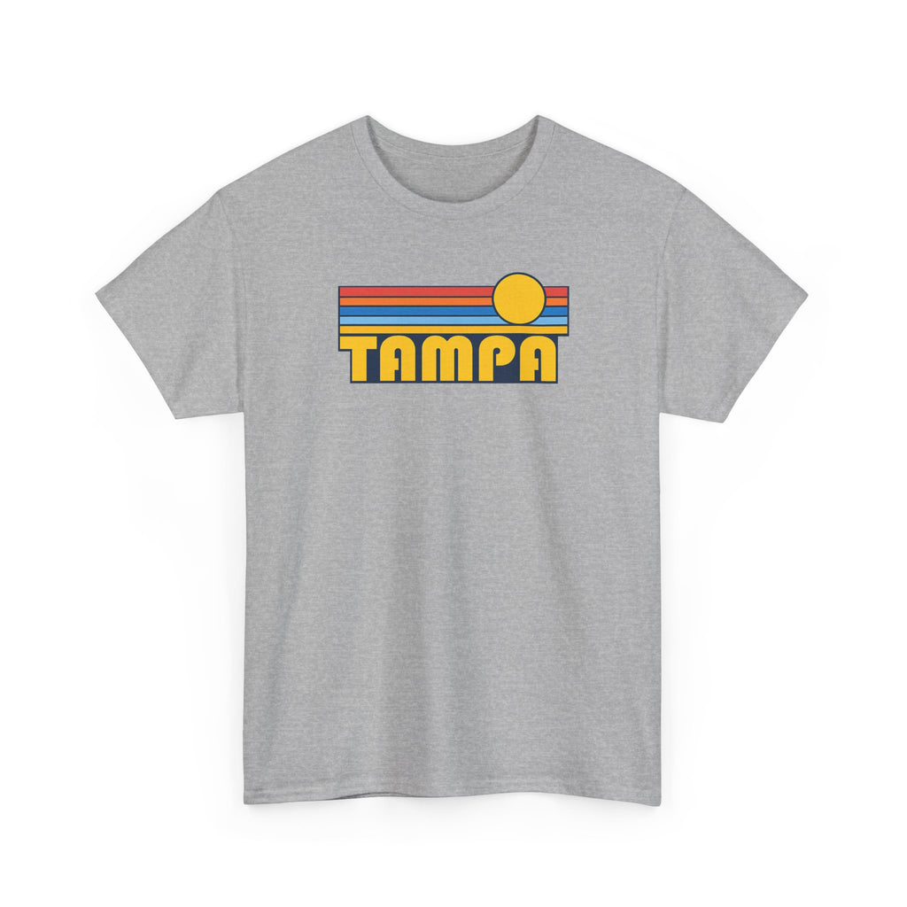 Tampa Retro Sunset T-Shirt — Vintage 70s Striped Beach Tee