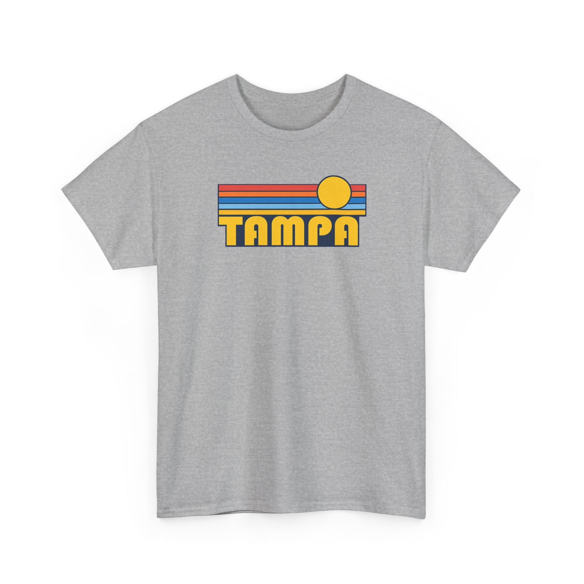 Tampa Retro Sunset T-Shirt — Vintage 70s Striped Beach Tee