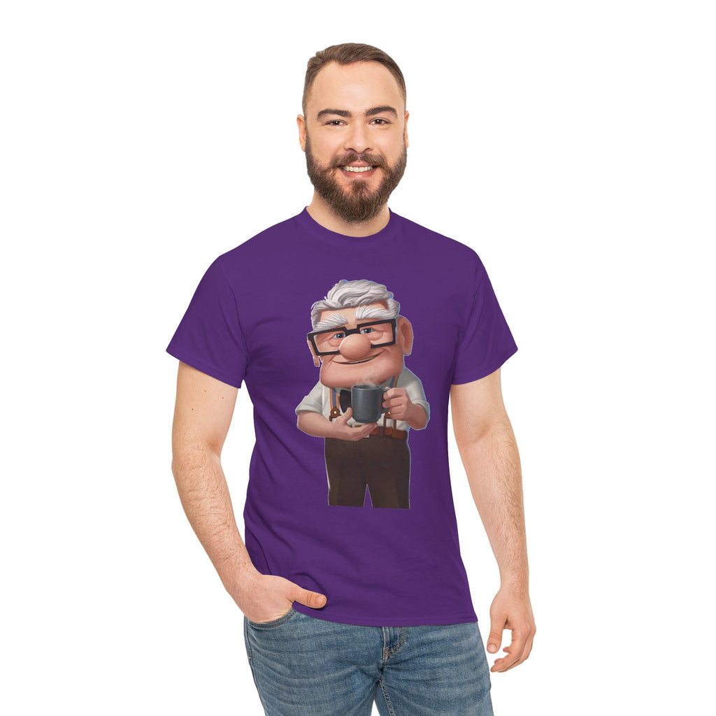 Disney Up Cartoon Grandpa Mug Graphic Tee - Cute Elderly Character T-Shirt