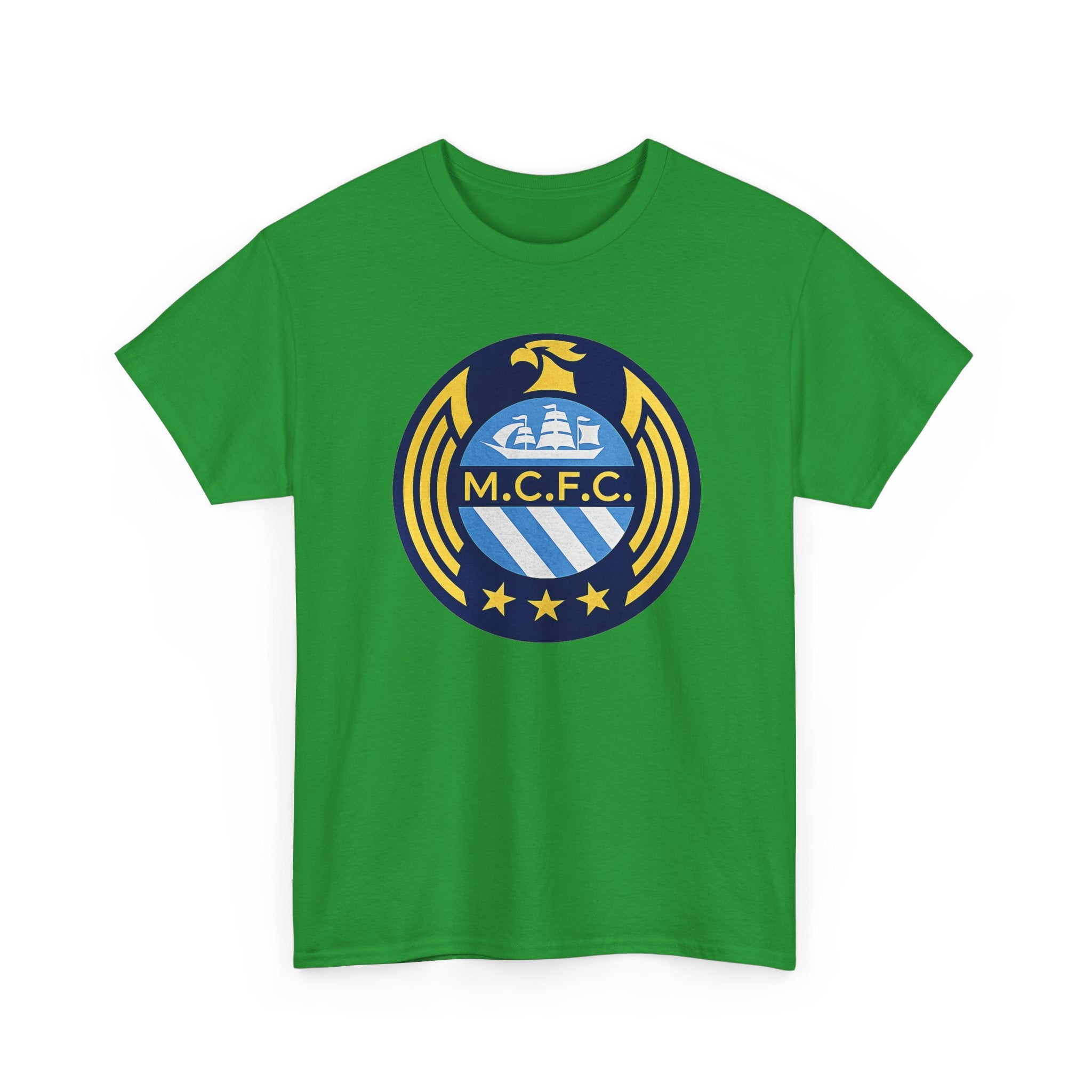 MCFC Crest T-Shirt — Vintage Blue & Gold Soccer Tee