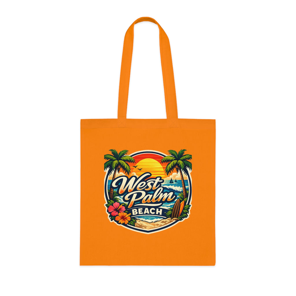 Rio de Janeiro / West Palm Beach Beach Tote — Retro Tropical Cotton Tote Bag