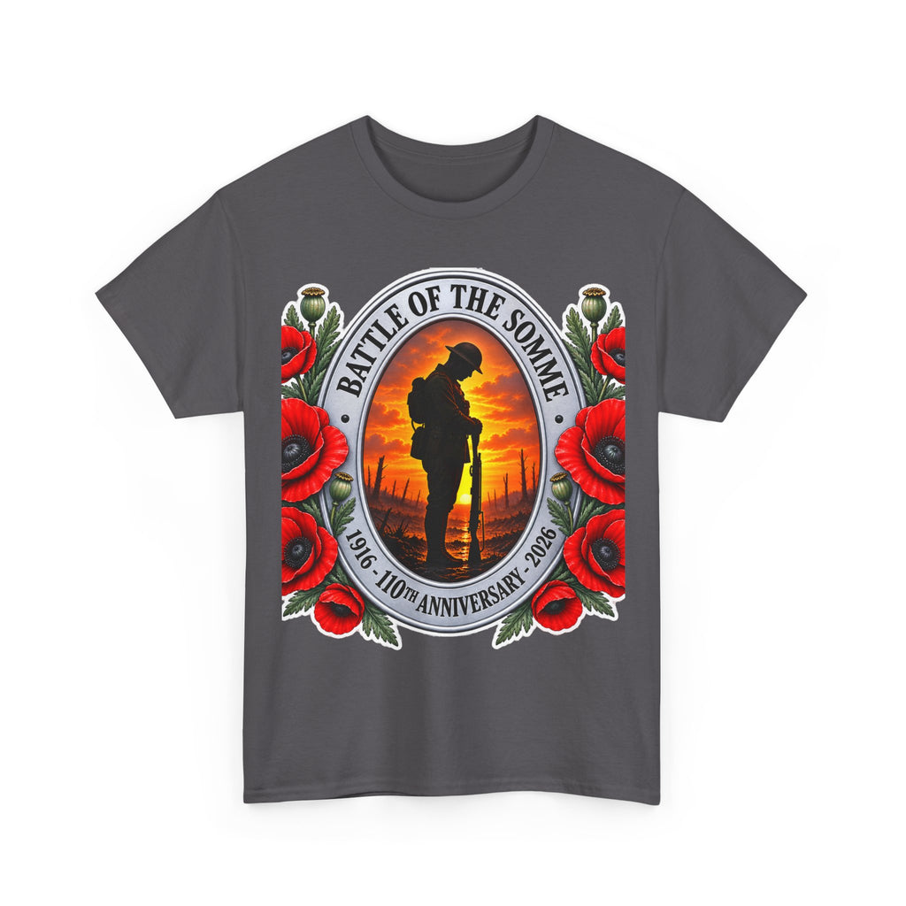 Battle of the Somme Memorial Cotton T-Shirt — 100th Anniversary Poppy Tribute