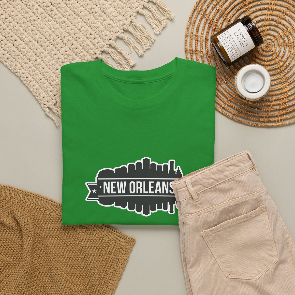 New Orleans Skyline T-Shirt – Retro Badge Cityscape Tee