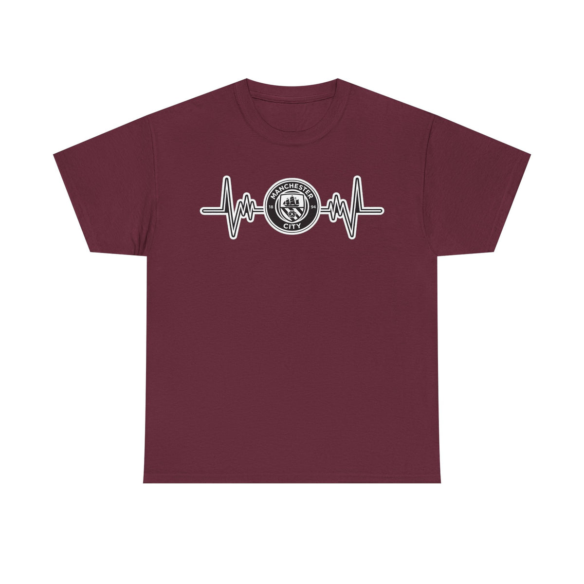 Manchester City Heartbeat Logo T-Shirt — Emergency Medical Services Pulse Tee