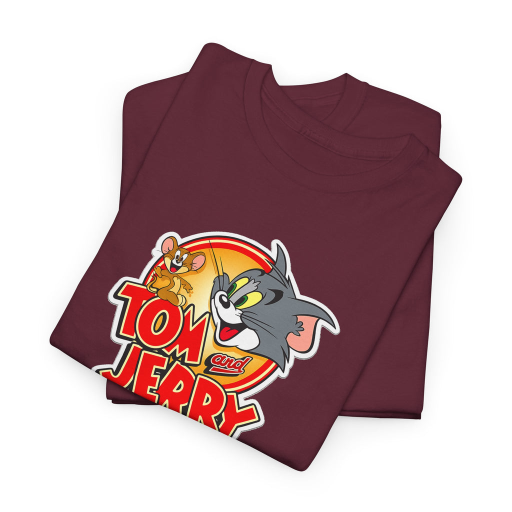 Tom & Jerry Retro Logo Cotton Tee — Classic Cartoon Graphic T-Shirt