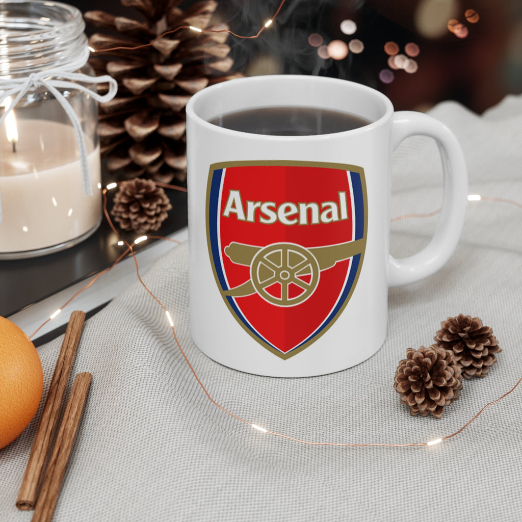 Arsenal Football Club Crest Mug — Ceramic Coffee Cup (11oz & 15oz)