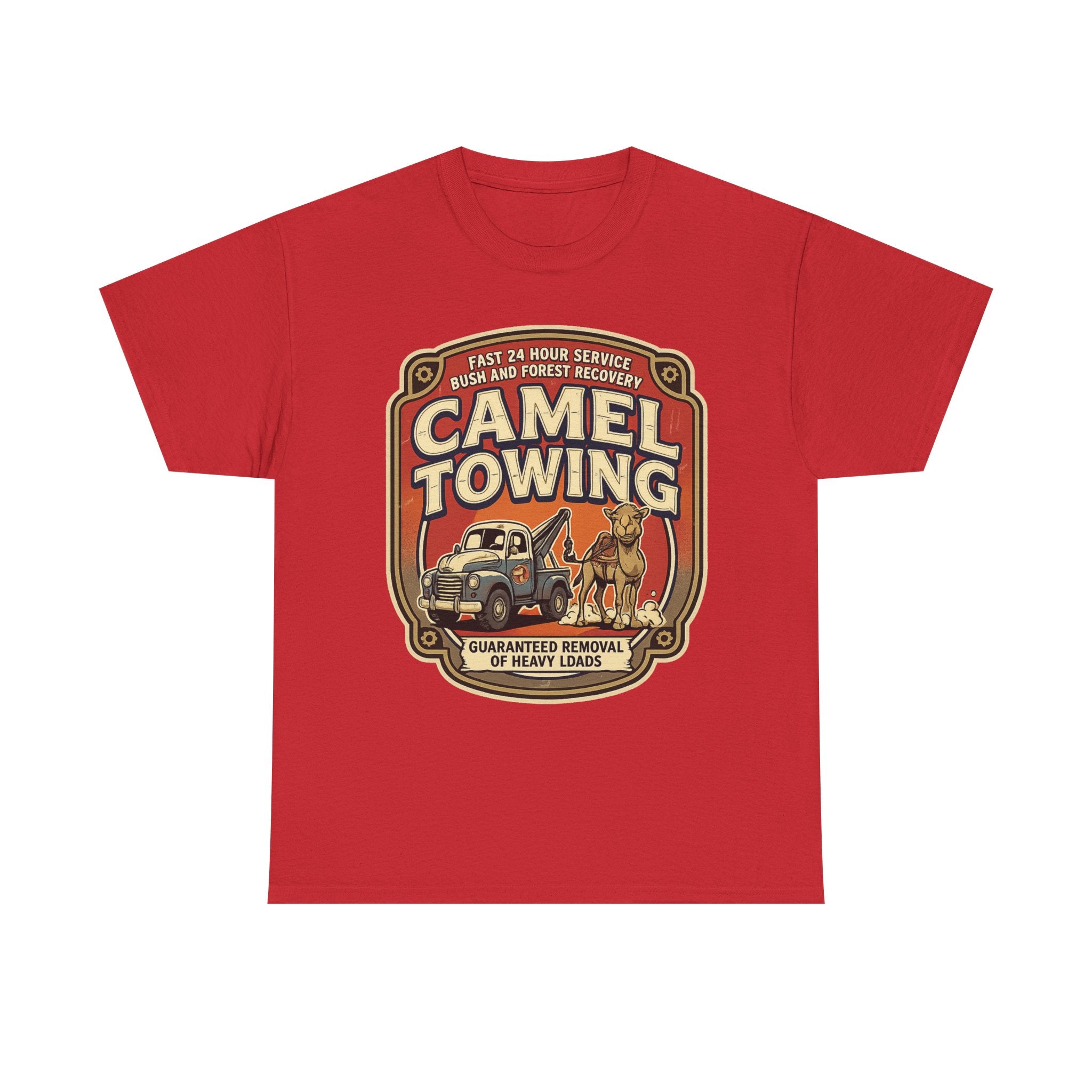 Camel Towing Tee — Vintage Desert Tow Truck Graphic T-Shirt