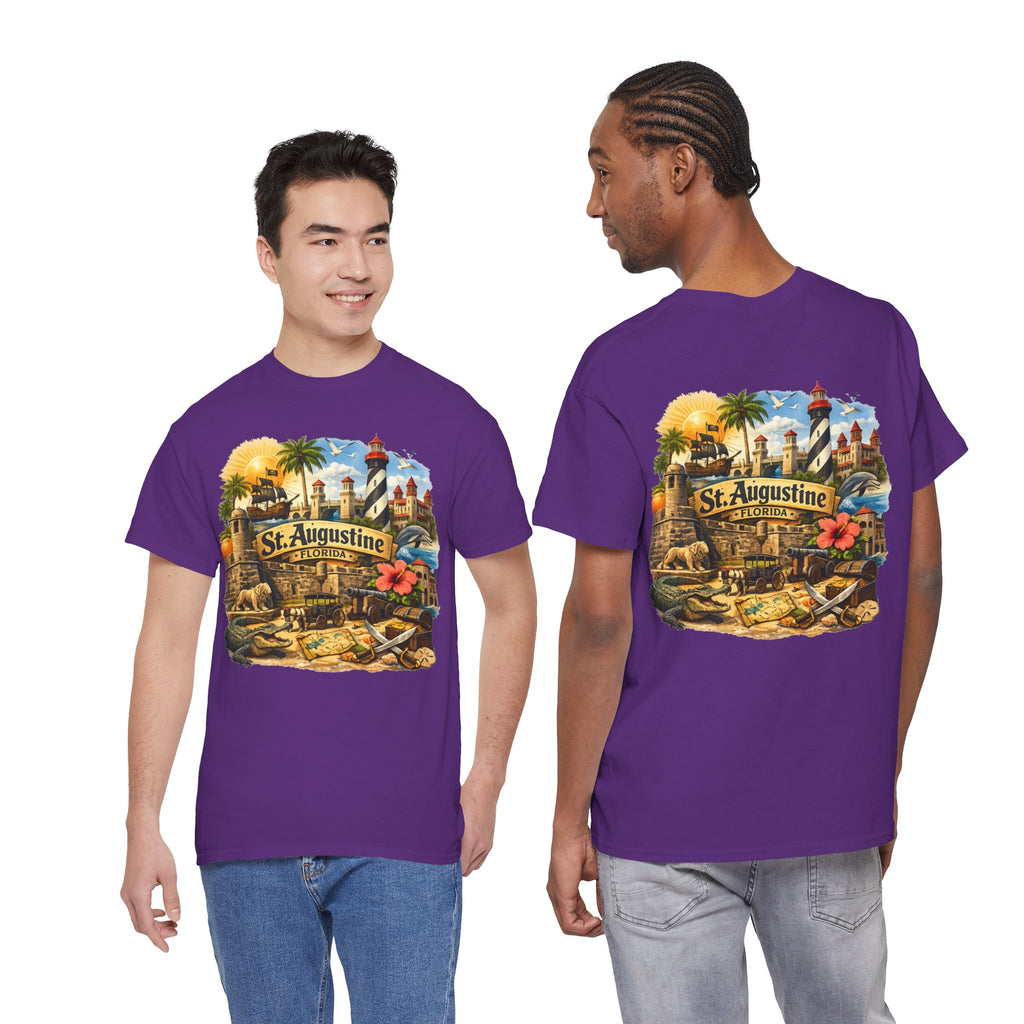 St. Augustine Florida Vintage Travel Tee — Retro Beach & Lighthouse Souvenir T-Shirt