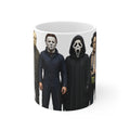 Horror Movie Villains Mug – Michael Myers, Freddy, Jason & Ghostface Ceramic Coffee Cup (11oz & 15oz)