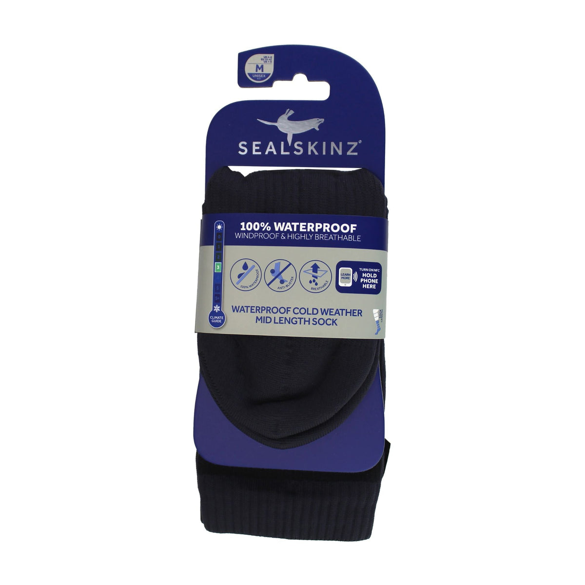 1 Pack Mens Ladies Insulated Waterproof Mid Socks for Cold Weather