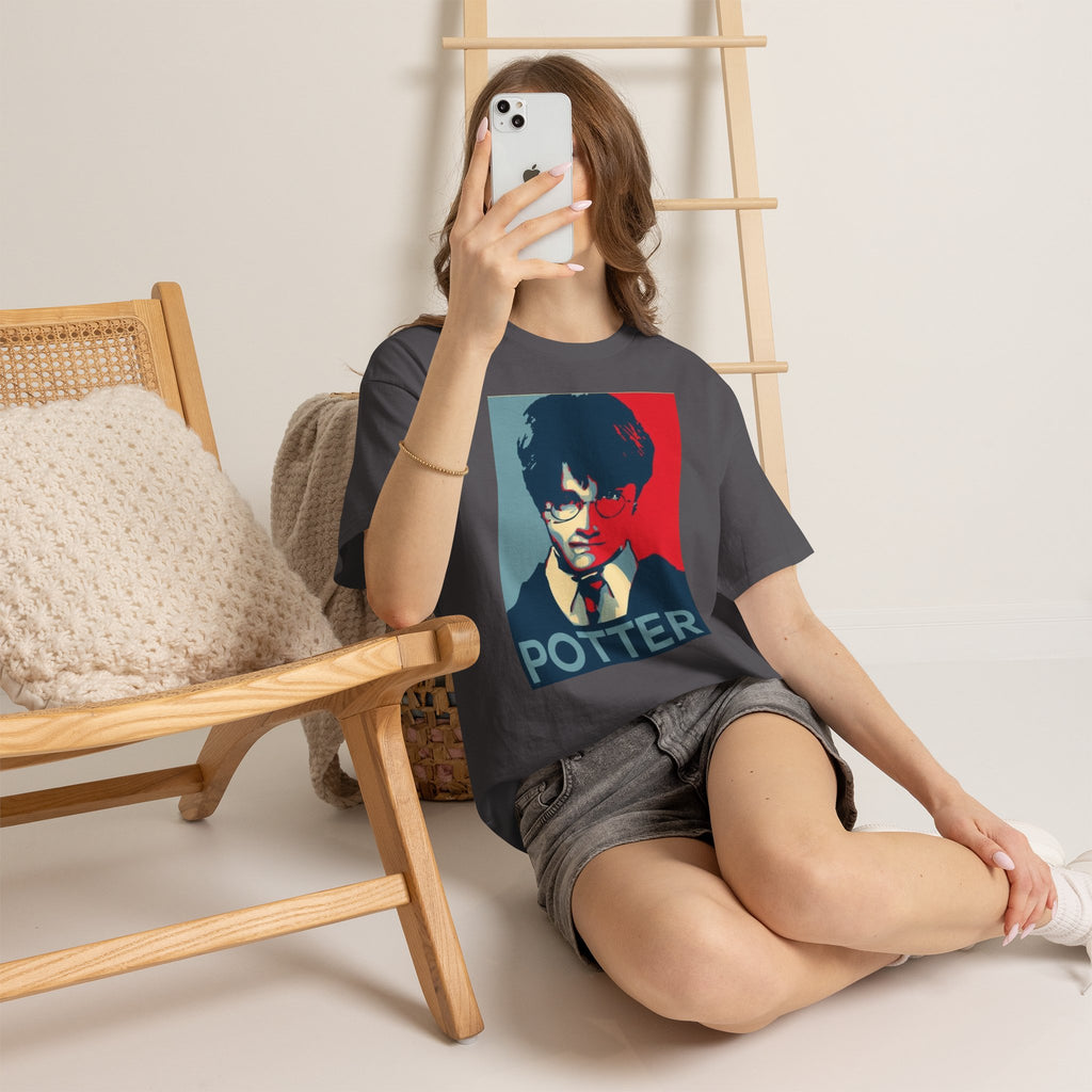 Harry Potter Inspired Vintage Wizard Portrait Cotton T‑Shirt — 'Potter' Graphic Tee