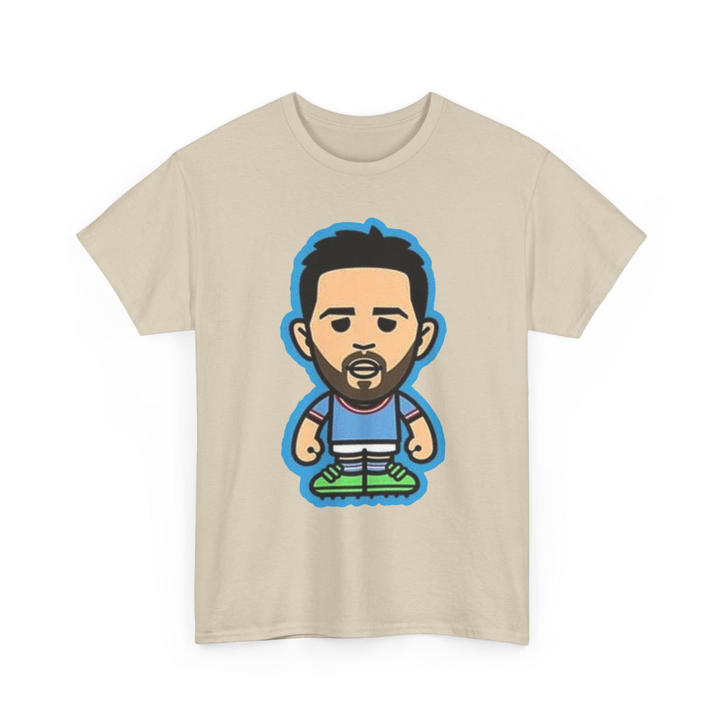 Bernardo Silva Manchester City Legend Graphic Tee — Player Cartoon Front & Tribute Poster Back
