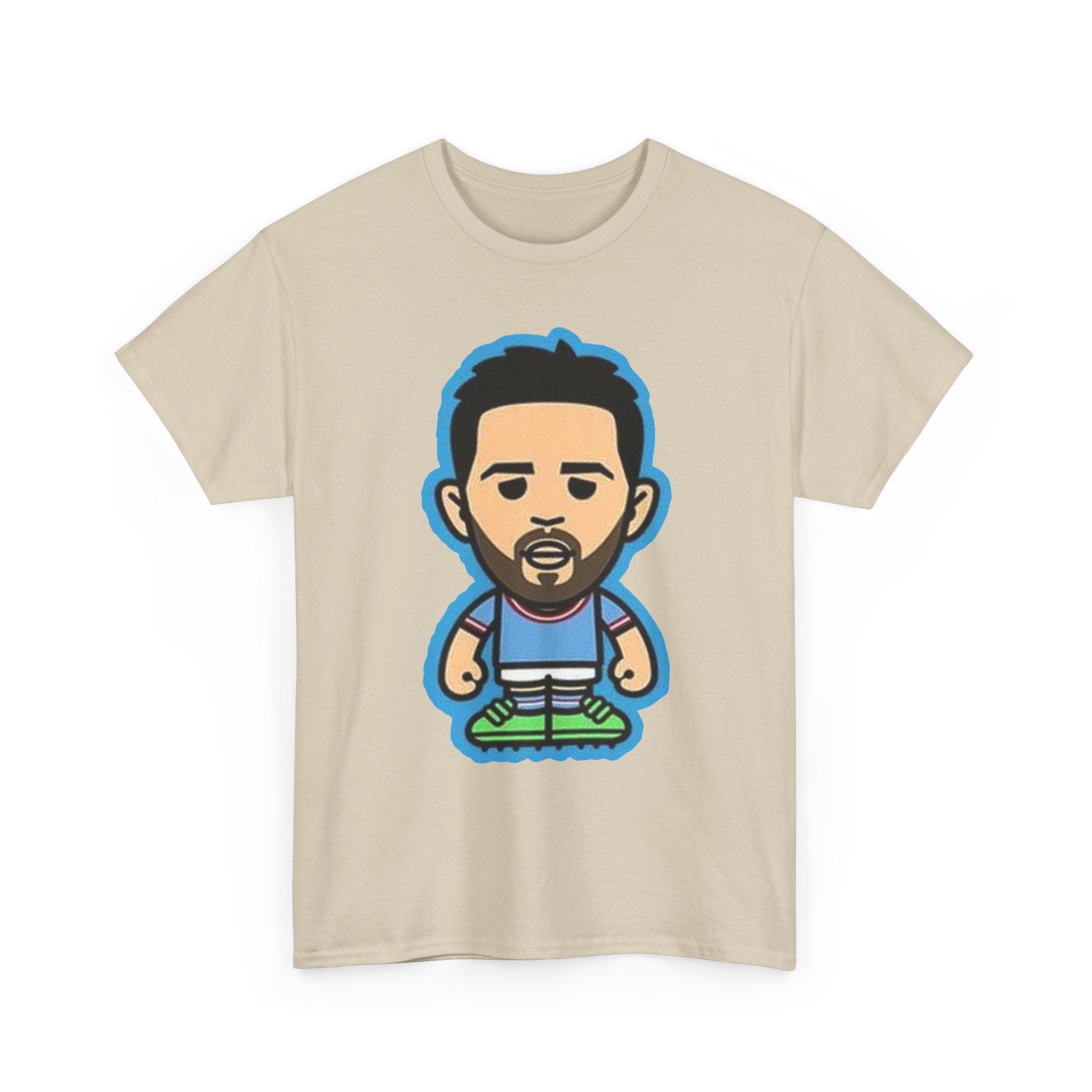 Bernardo Silva Manchester City Legend Graphic Tee — Player Cartoon Front & Tribute Poster Back