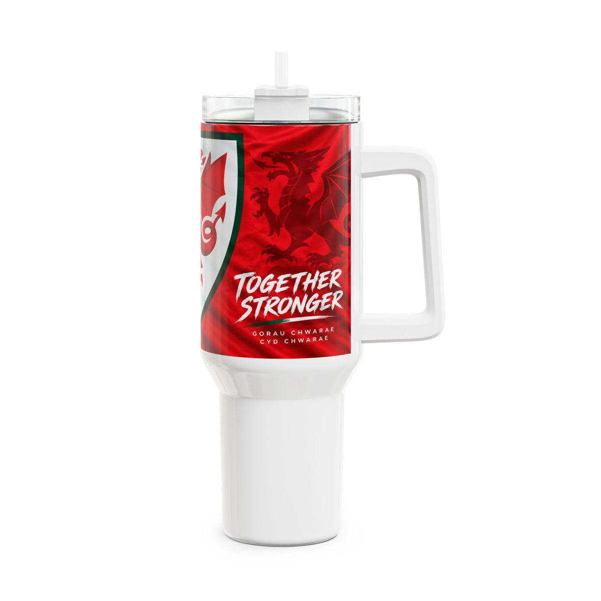 Wales Cymru 40oz Travel Tumbler – Red Dragon Crest Insulated Cup